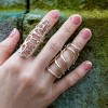 Lucy Quartermaine Drop Armour Ring with Double Hinge - Distinctive Sterling Silver Design, Medium - 3 of 4