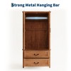 Wood Armoire Wardrobe Closet with 2 Drawers, 71''H Clothing Storage Cabinet with Metal Handing Rod, Armoire Clothes Organizer for Bedroom, Cloak Room - 3 of 4