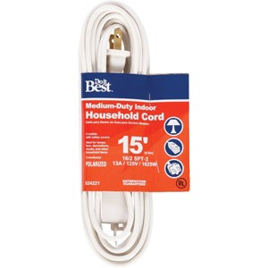 Do it Best  15 Ft. 16/2 White Cube Tap Extension Cord IN-PT2162-15X-WH - 1 of 2