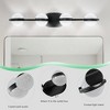 DOMETOUR 30 Modern Minimalist LED Bathroom Vanity Light, 4-Bulb Crystal Sand Acrylic Shades, Wall Mounted, Black - 4 of 4