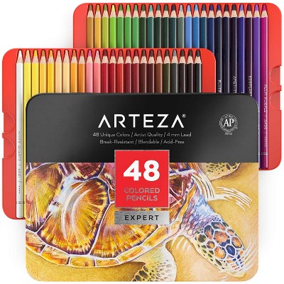 Arteza Professional Colored Pencils, High Pigment Assorted Colors, Set for Adults Artists - 48 Pack (ARTZ-8071)