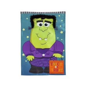 Evergreen Garden Flag Franken-Monster Friend Applique Double Sided Indoor Outdoor Decor 18" x 12.5" - 1 of 3
