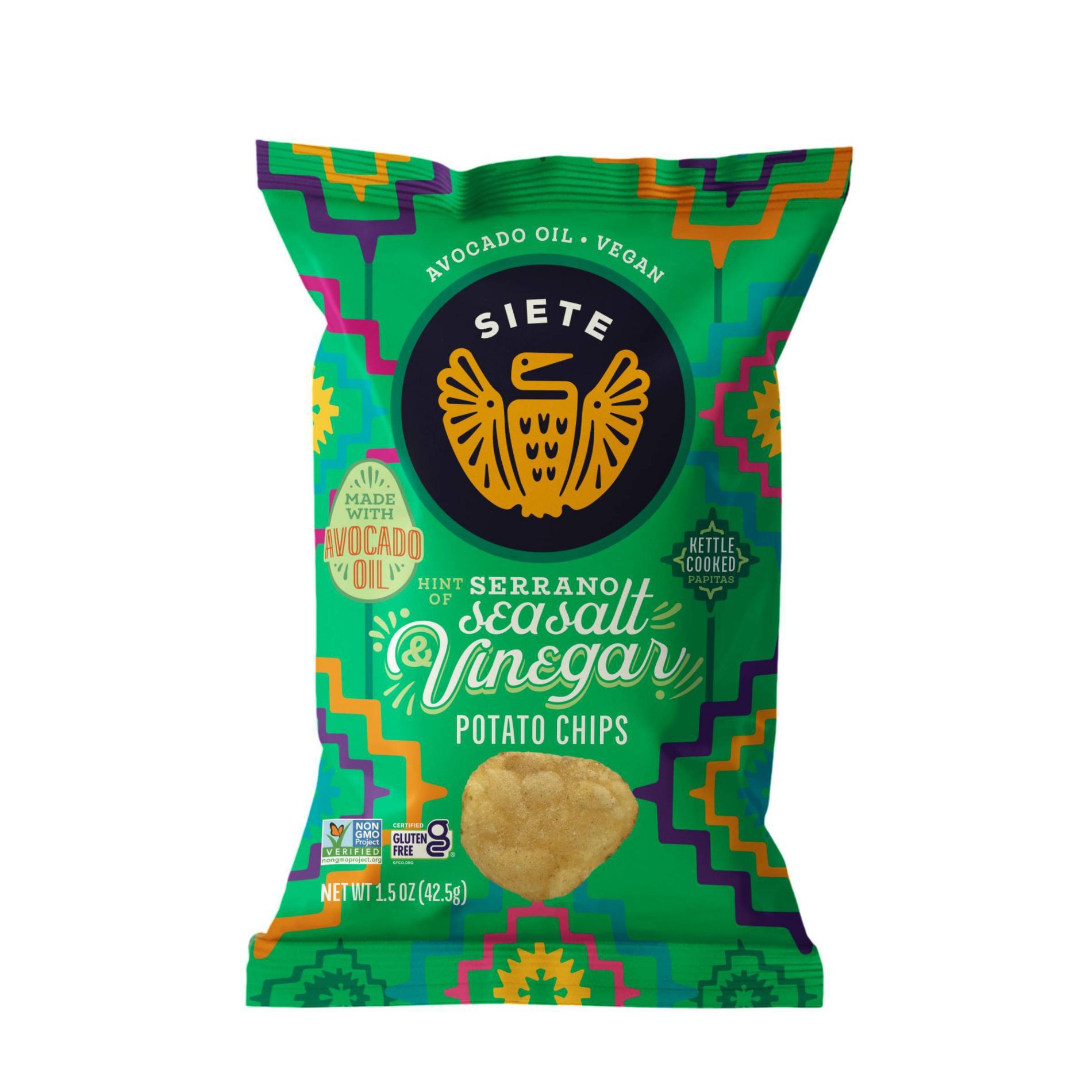 Siete Sea Salt & Vinegar Cooked Potato Chips - 1.5oz