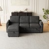 85.8" Upholstered Convertible L-Shaped Sleeper Sectional Sofa with Pull-Out Bed, USB & Type-C Charging Ports, Reversible Storage Chaise & Armrest - 2 of 4
