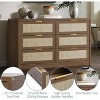 6 Drawer Dresser for Bedroom, Wide Rattan Dresser, Wooden with Gold Handles, Farmhouse Tv Stand Entryway Table, Modern Chest of Drawers for room - 4 of 4
