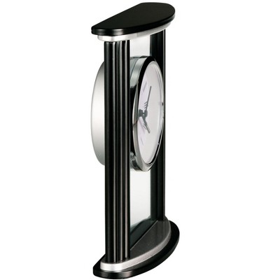 Cambridge Black and Chrome Quartz Table Clock