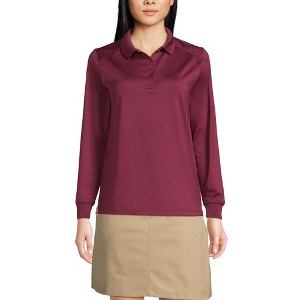 Lands' End School Uniform Women's Long Sleeve Rapid Dry Polo Shirt - 1 of 3