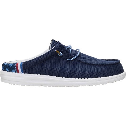 HEYDUDE Men Wally Slip Americana, 4thof July Patriotic Shoes , Navy Blazer/Multi, M11