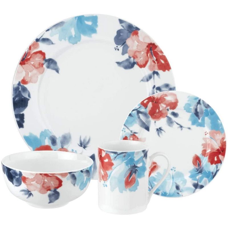 Spode Home Floral Breeze 16 Piece Dinnerware Set with Service for 4  - 10.5" Dinner Plate, 7.5" Salad Plate, 6" Cereal Bowl, 12 oz Mug, 1 of 4