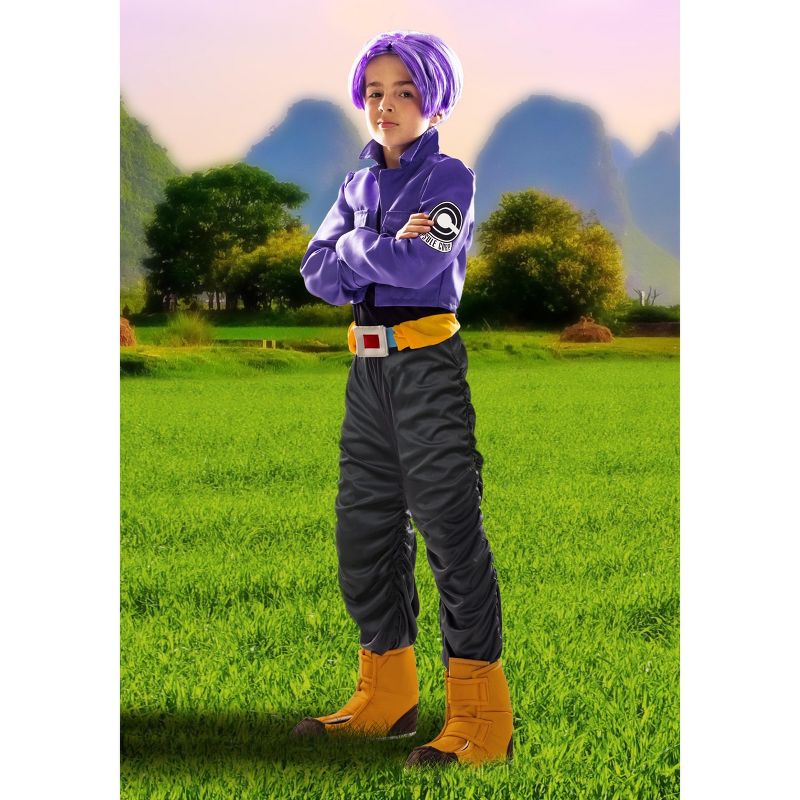 HalloweenCostumes.com Kid's Dragon Ball Z Trunks Costume, Saiyan Anime Halloween Costume with Purple Wig., 3 of 6
