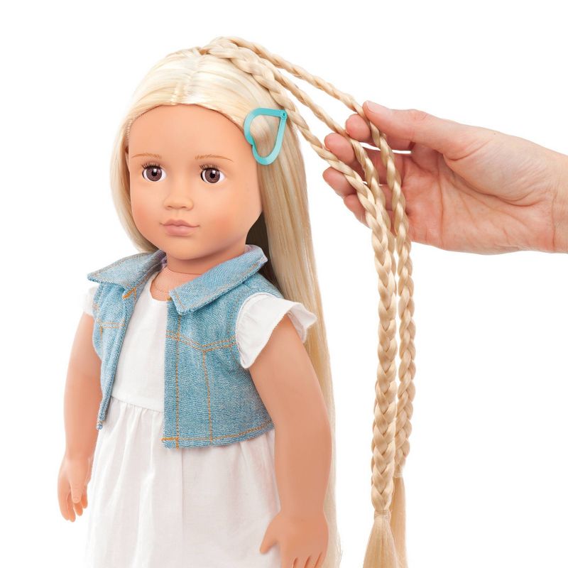 Our Generation Phoebe with Hair Clips &#38; Styling Book 18&#34; Hair Grow Doll, 3 of 11