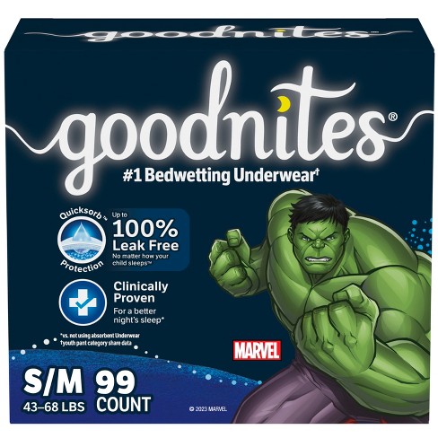 Goodnites Boys' Nighttime Bedwetting Underwear - S/m - 99ct : Target