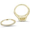 Pompeii3 1 1/10CT Cushion Halo Diamond Engagement Wedding Ring Set 10K Yellow Gold - image 3 of 4