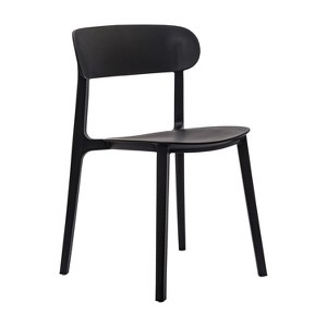 Flash Furniture Dover Indoor-Outdoor Stacking Patio Chair with Curved Backrest, Commercial All-Weather Resin Chair - 1 of 4