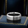 Jewelry Avalanche High Center Brushed Finish Beveled Tungsten Carbide Wedding Band, Comfort-fit, 8mm - 3 of 4