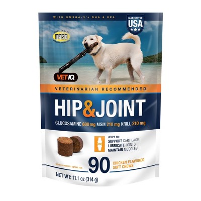 VetIQ Hip & Joint Chewable Supplement For Dogs - 90ct