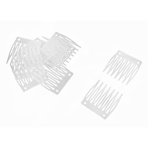 Unique Bargains Women's Plastic 7 Teeth Hairdressing Clamp Decor DIY Accessories Hair Combs Clear 10 Pcs - 1 of 3