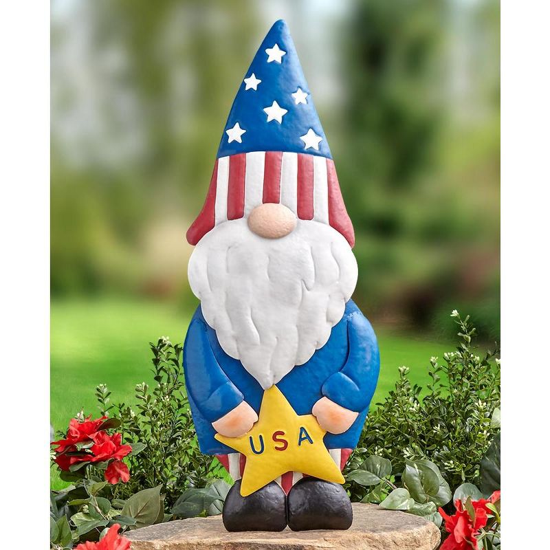 The Lakeside Collection Patriotic Metal Garden Gnome Decoration with Rear Support Stand, 4 of 9