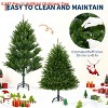 4.5FT/6FT/7.5FT/9 FTPre-Lit Artificial Christmas Tree w/ Multi-Color Lights Green PE & PVC Xmas Tree Hinged Branches & Foldable Metal Stand - 3 of 4
