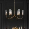 LNC Ellan 6-Light 25" Modern Candlestick Medium Chandelier, Polished Gold with Seeded Glass - 2 of 4