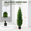 VEVOR Artificial Cedar Topiary Tree, 48 inch Tall (2 Pieces), with Extra Leaves & Pot Faux Evergreen Fake Pine Cypress Trees Plant, Green - 3 of 4