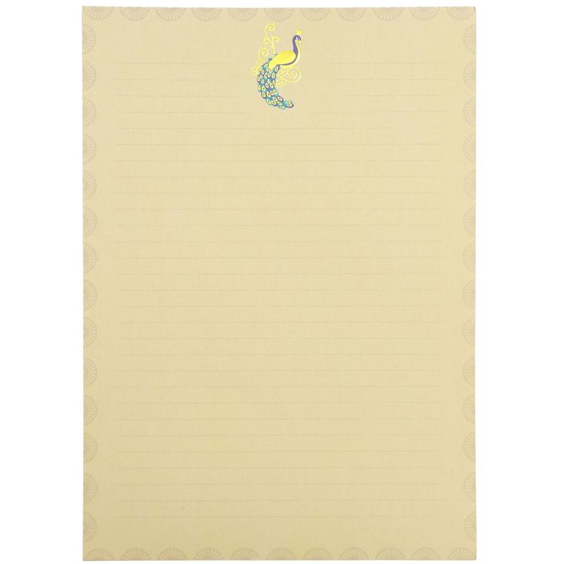 48-Sheet Elegant Peacock Stationery Paper with Envelopes Set, 10.25" x 7.25", 3 of 7
