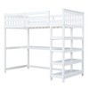 Sapphtopaz Loft Bed with Storage Shelves & Desk Space-Saving Bed Frame with Guardrails & Ladder for Teens Loft Beds for Bedroom - 3 of 4