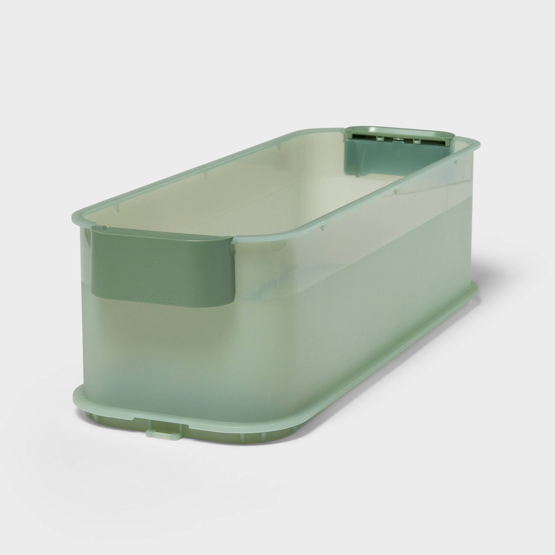 Click in Place 4.5qt Slim Plastic Storage Bin for Home and Office Organization - Brightroom™