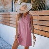 Women's Breezy Beige Striped Button-Down Dress - Cupshe - 2 of 4