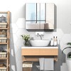 Aghana Digitals White Steel Wall-Mounted Bathroom Cabinet with Double Mirrored Doors, 3-Tier - 2 of 4
