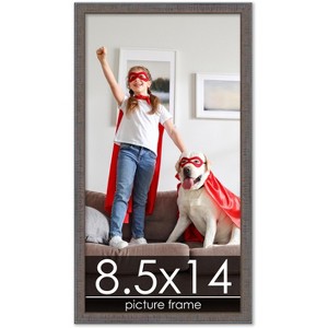 PosterPalooza | Photo Size Textured Grey Picture Frame - UV Acrylic, Foam Board Backing, Hanging Hardware - 1 of 4