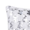 16"x24" Oversized Shag Sequins Lumbar Throw Pillow White/Silver - VCNY Home: Glam Style, Faux Fur Texture - 3 of 4