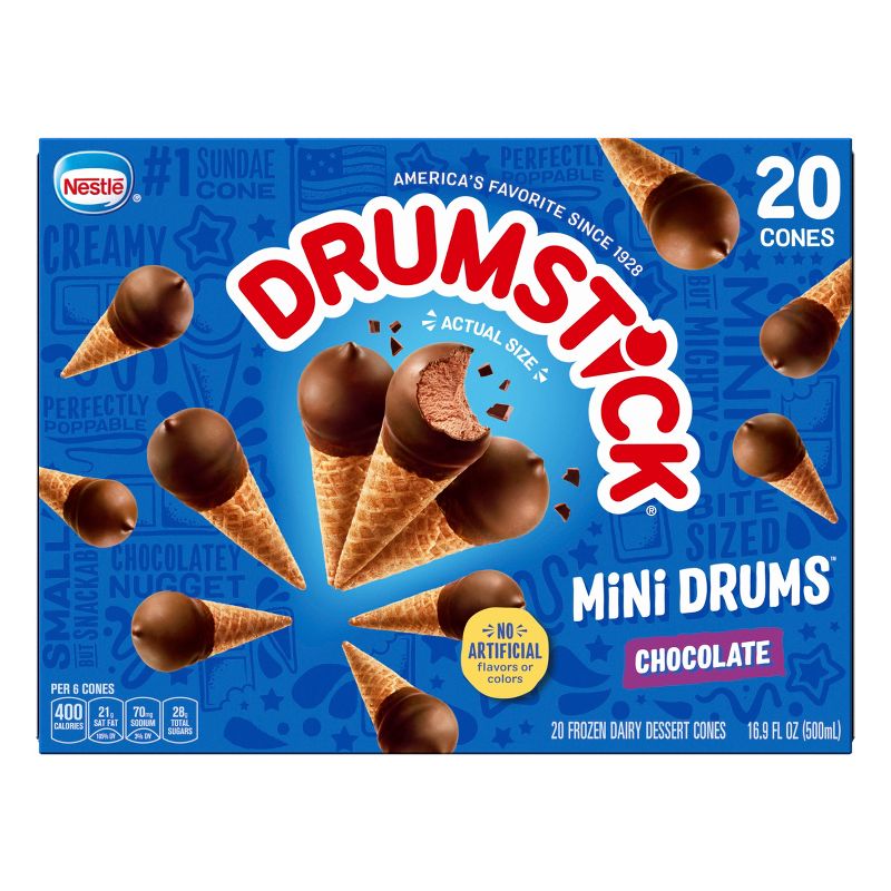 Nestle Drumstick Chocolate Mini Frozen Sundae Cones - 16.9oz/20ct, 4 of 12