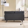 NicBex 56.3 Inch Loveseat,Modern PU Leather/Boucle Loveseat Sofa with Black Wood Legs,2-Seater Small Couch for Living Room,Bedroom - 3 of 4