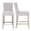 WestinTrends 24" Linen Fabric Tufted Counter Stool (Set of 2) - 4 of 4