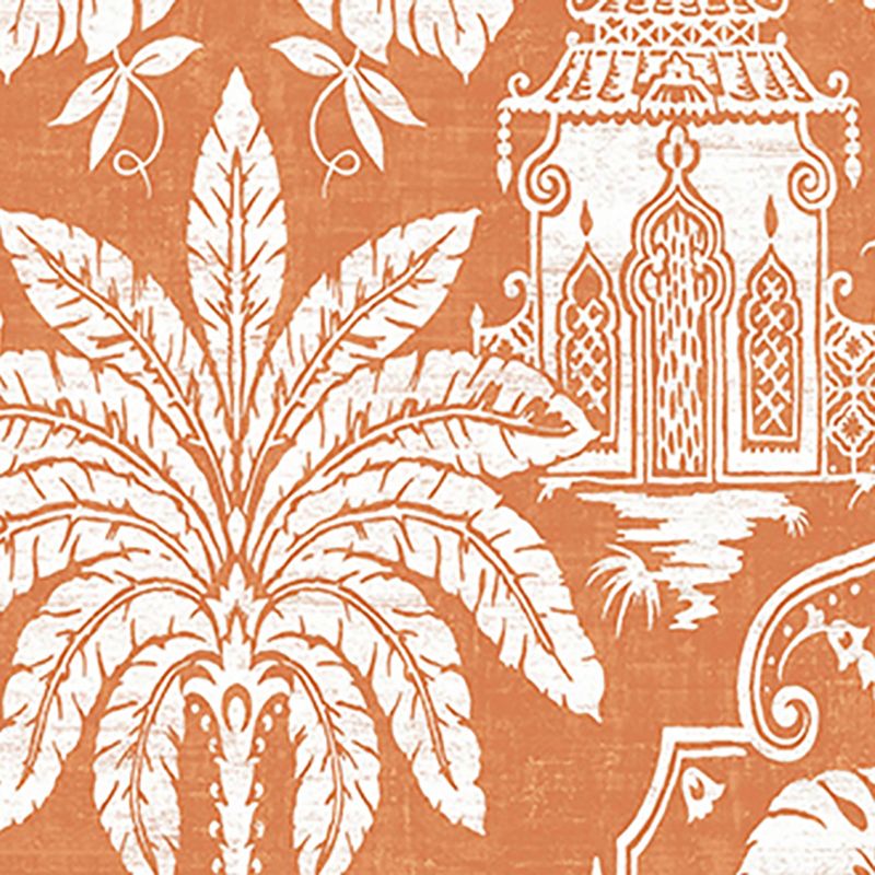 Imperial Orange Damask Paste the Wall Wallpaper, 4 of 5