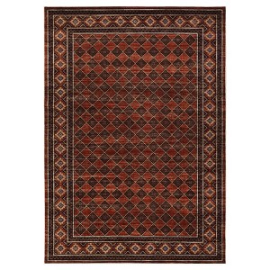8'x10' Washable Bordered Modern Geometric Living Room Rugs, Stain Resistant Non Slip Large Throw Carpet for Bedroom Dining Room, Red - 1 of 4