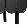 Gulches Cream Style Black Shoe Cabinet - 5 Solid Wood Legs, Wave Doors, Adjustable Shelves, Multifunctional Sideboard for Living Room - 3 of 4
