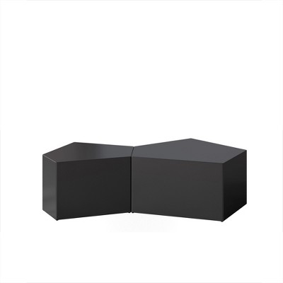 NicBex Modern Irregular Pentagon Nesting Coffee Table Set of 2 for Living Room and Office