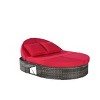 Outdoor Patio Round Recliner,Rattan Patio Recliner With Adjustable Backrests And Cushions,Recliner For Backyard Poolside-Cuddlewood - 3 of 4