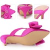 Perphy Women's Bow Rhinestones Kitten Heels Satin Slide Mules - 3 of 4