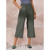 ECUPPER Womens Cotton Cropped Pants Loose Fit Wide Leg Capri Casual Plus Size Elastic Waist Trousers - 2 of 4