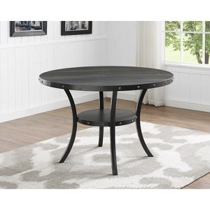 Roundhill Furniture Biony Dining Collection Wood Railhead Dining Table, Espresso - 1 of 4