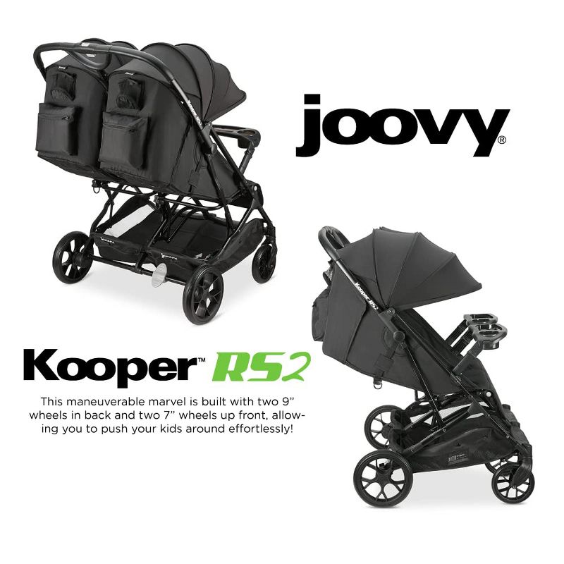Joovy Kooper RS2 Lightweight Travel Double Stroller, 3 of 5