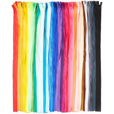 Bright Creations 100 Pieces #3 Nylon Coil Zipper for Sewing Repair Kit Replacement, 23.5 inch, 50 Colors