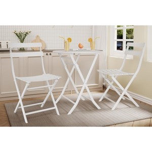 3 Piece Patio Set,Folding Patio Table and Chairs, Folding Outdoor Patio Furniture Sets,Weather Resistant Conversation Set for Yard Garden - 1 of 4