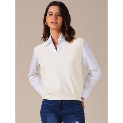 INSPIRE CHIC Women's V-Neck Sleeveless Uniform Classic Knitted Pullover Sweater Vest - image 3