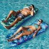 Jasonwell Inflatable Pool Floats, 2 Pack Large Raft with Headrest for Adults, Tanning Lounger Cooling Floaties, Monstera Green & Blue - 4 of 4