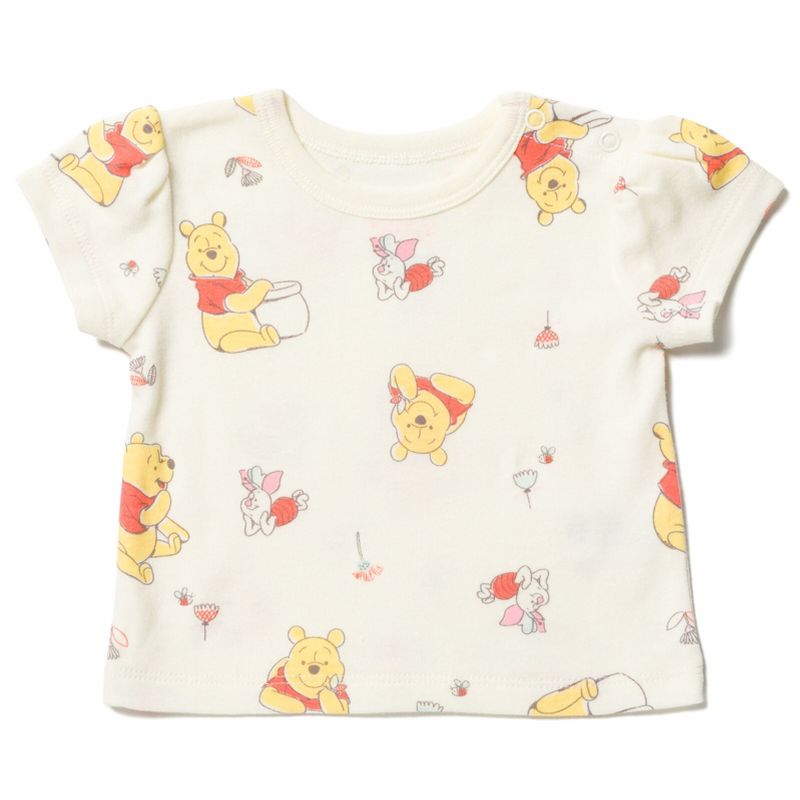 Disney Winnie the Pooh Minnie Mouse Piglet Baby Girls French Terry Short Overalls and T-Shirt Newborn to Infant, 5 of 9