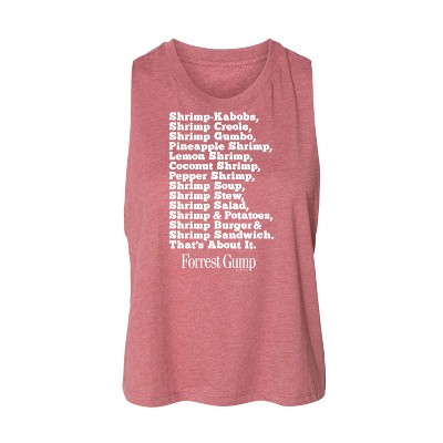 Women's - Forrest Gump - Bubbas Shrimp List Graphic Racerback Tank